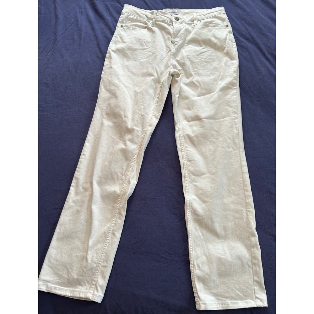 Liz Claiborne Lana White Straight Leg Jeans Womens 12 Stretch Denim Pants